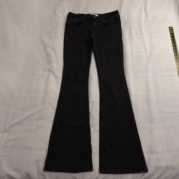 Zara Denim - Zara Women denim slim wide boot women's 12 black premium BB309